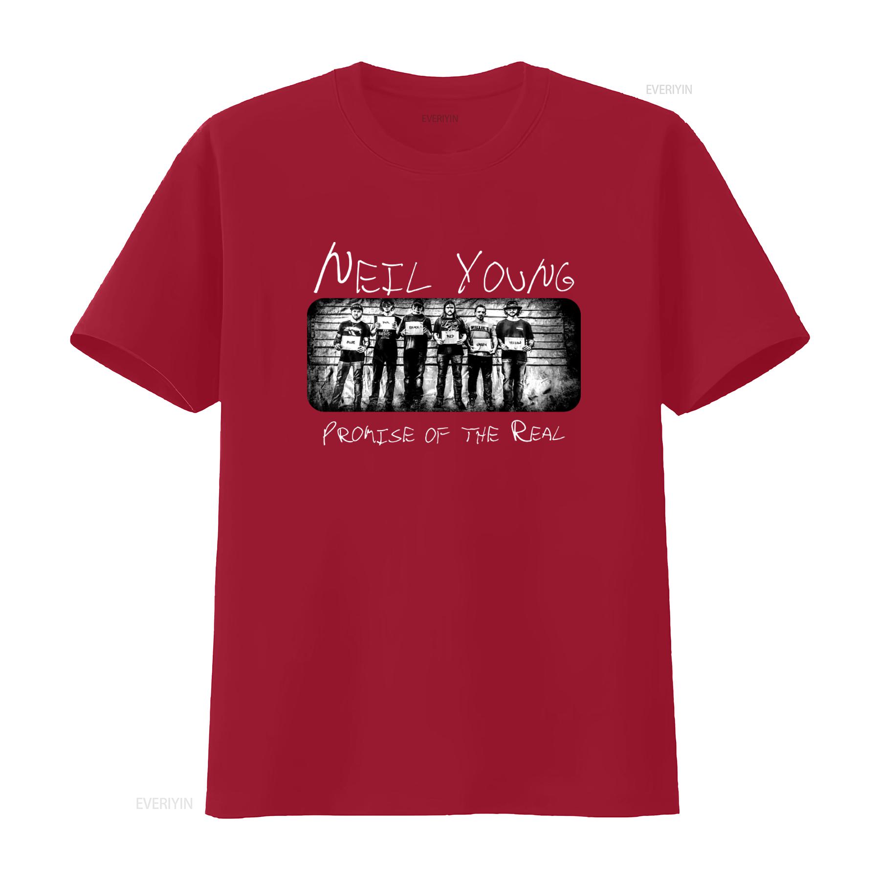

Neil Young Promise of the Real 2018 Concert T shirt for Men Rock Band Fan vintage Washed Breathable Stylish graphic streetwear S