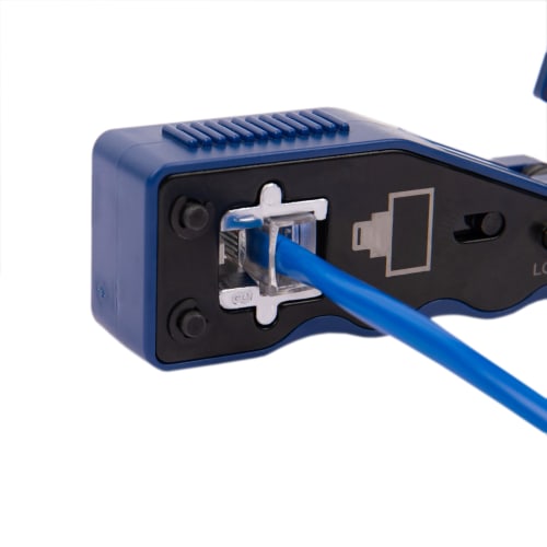 HFS(R) RJ45 Crimping Tool for Through-Type LAN Connectors, CAT6A/CAT6/CAT5E Connectors, Compatible with Telephone Cables