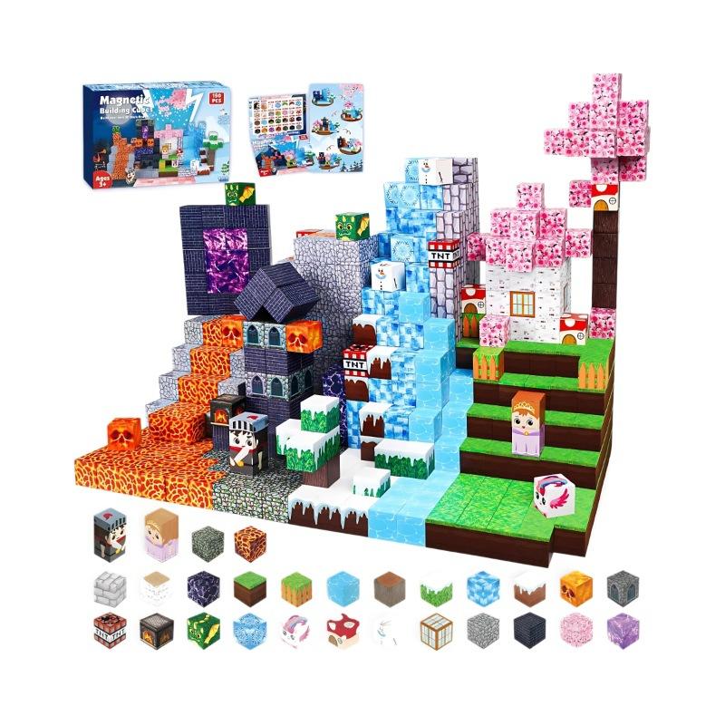 Creative Magnetic Building Block Bricks My Famous Scene World Architectural Set DIY Model Kids Toy Christmas Gifts for Boy Girls