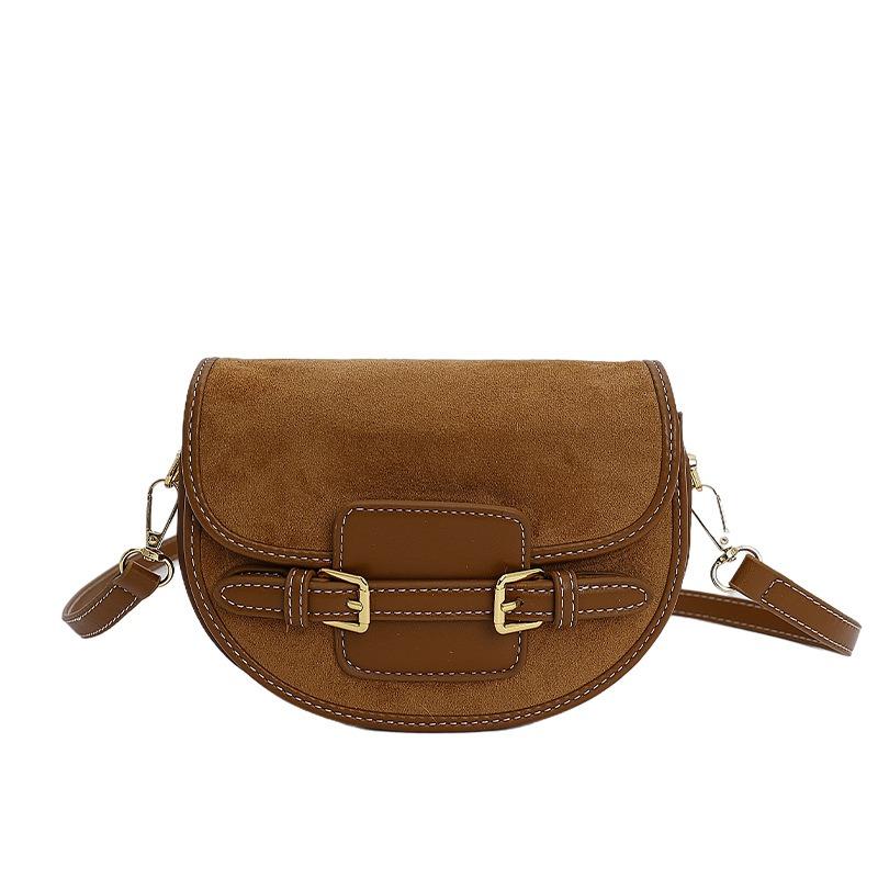 Niche Texture Handbag Bag Women's New Autumn and Winter Shoulder Messenger Bag High-end Retro Saddle Bag