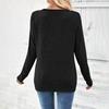 Women's Casual Fashion Solid Color V-Neck Long Sleeve Button Top