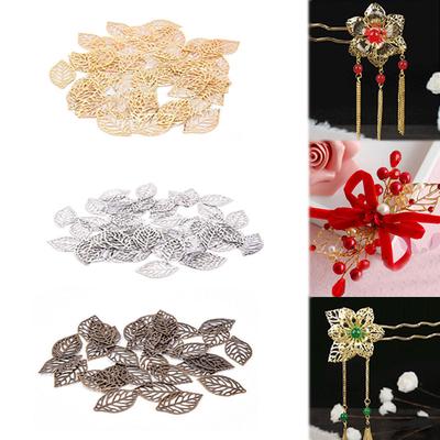 Home Party Supplies Schmuckherstellung, Vintage-Retro, vergoldet, DIY, vergoldet, filigran, 50 Stück, Schmuckzubehör, hohle Blätter, Anhänger, Basteln