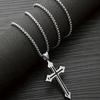 1pc Simple Fashion Stainless Steel Cross Pendant Necklace