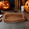 Halloween Coffin Shaped Wooden Tray Rustic Solid Wood Serving Platter for Snacks Fruits Appetizers Party Food Platter