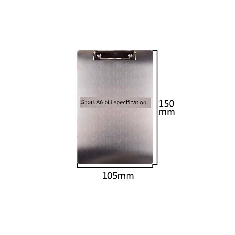 Metal Stainless Steel Bill Office Hotel File Folder Flat Clip Short Bill Silver 201 Stainless Steel
