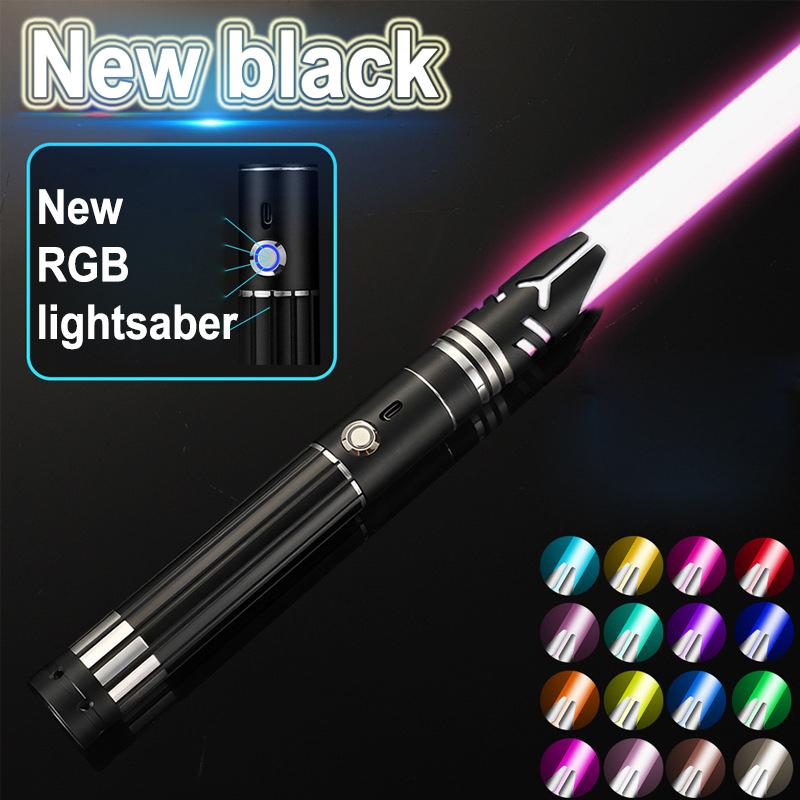 Metal Lightsaber Laser Sword Toys RGB Light Saber 15Color Change Kids Soundfonts Force FX FOC Blaster Toys Jedi Laser Sword Gift