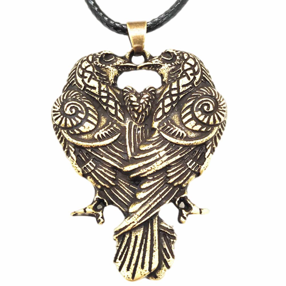 Викингский Амулет Одина с Вороном Ожерелье Норвежский Подвеска Украшение Для Женщин Мужчин