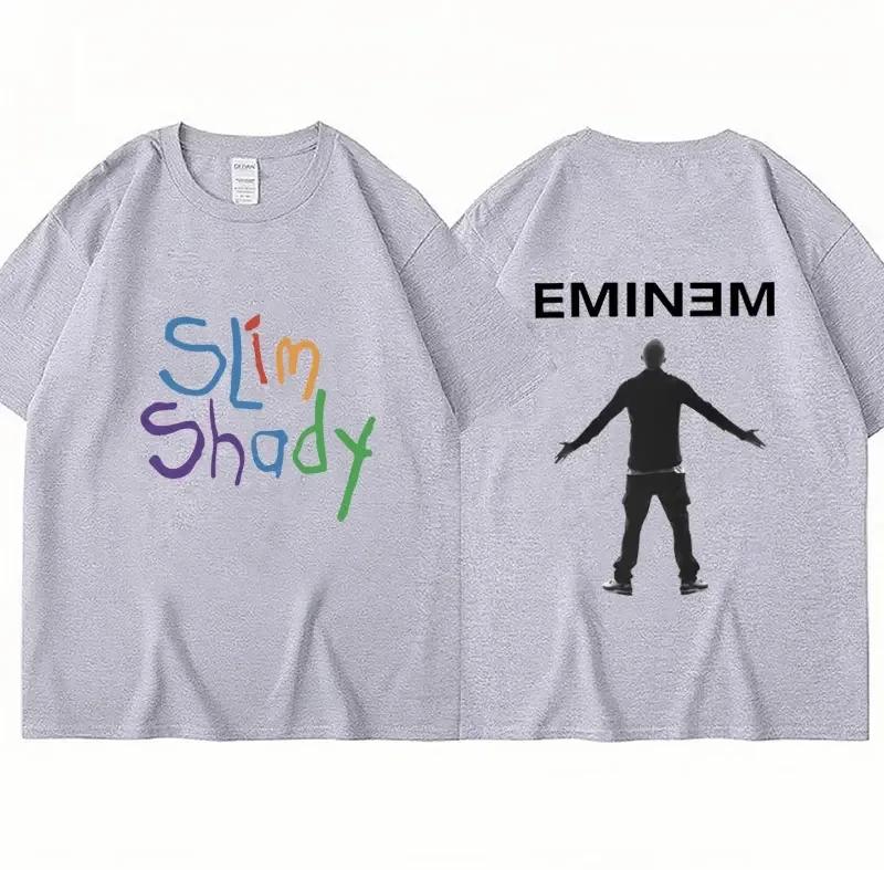 Módní tričko s potiskem rappera Eminema Slim Shady pro muže a ženy, hip hopové vintage high street tričko, nadměrné bavlněné tričko, streetwear