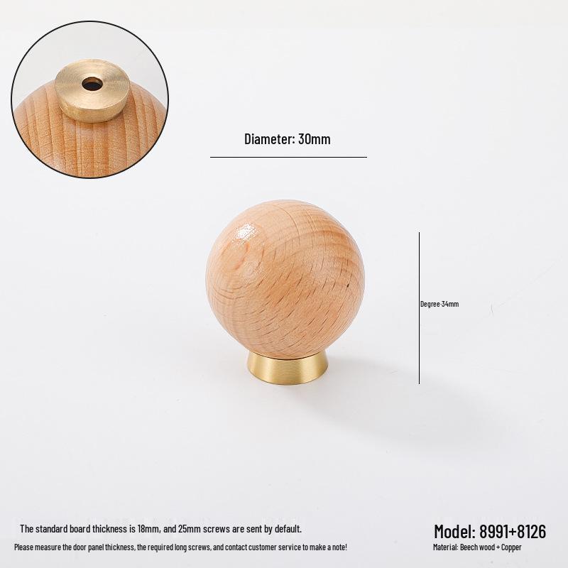 Solid Wood Cartoon Drawer Pull Knob for Children's Room