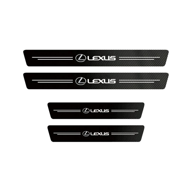 1/4/5Pcs Car Door Sill Scuff Plate Decor Carbon Fiber Stickers For Lexus IS350 LS400 RX330 IS300h RX400h ES350 GS300 LX570 LS460 AFK1