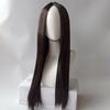 Women Long Straight Wig Middle Part Natural Looking Silky Heat Resistant High Temperature Fiber Ladies Black Brown Synthetic Hair