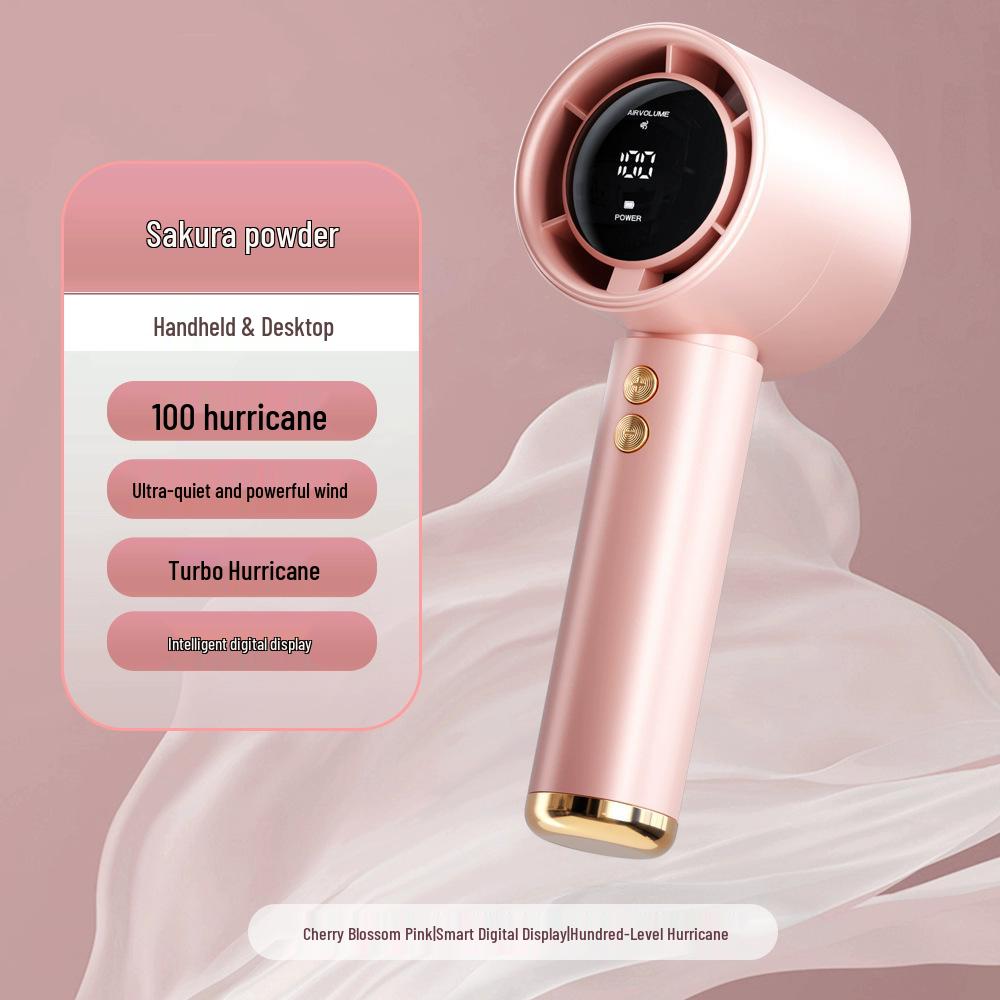 

N68 High-Speed USB Rechargeable Mini Handheld Fan with Powerful Turbine 60*60*160mm (Color Box) рожевий