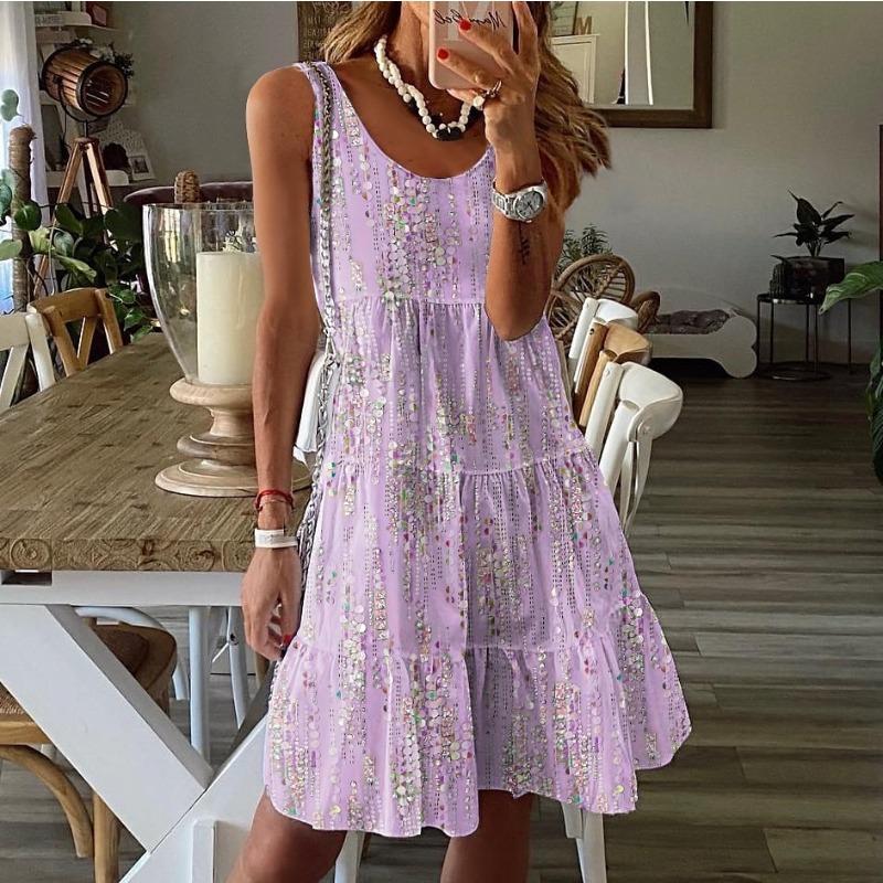 

BITCED Fashion Summer Spring Sleeveless U-Neck Casual Dresses Unique design XXL