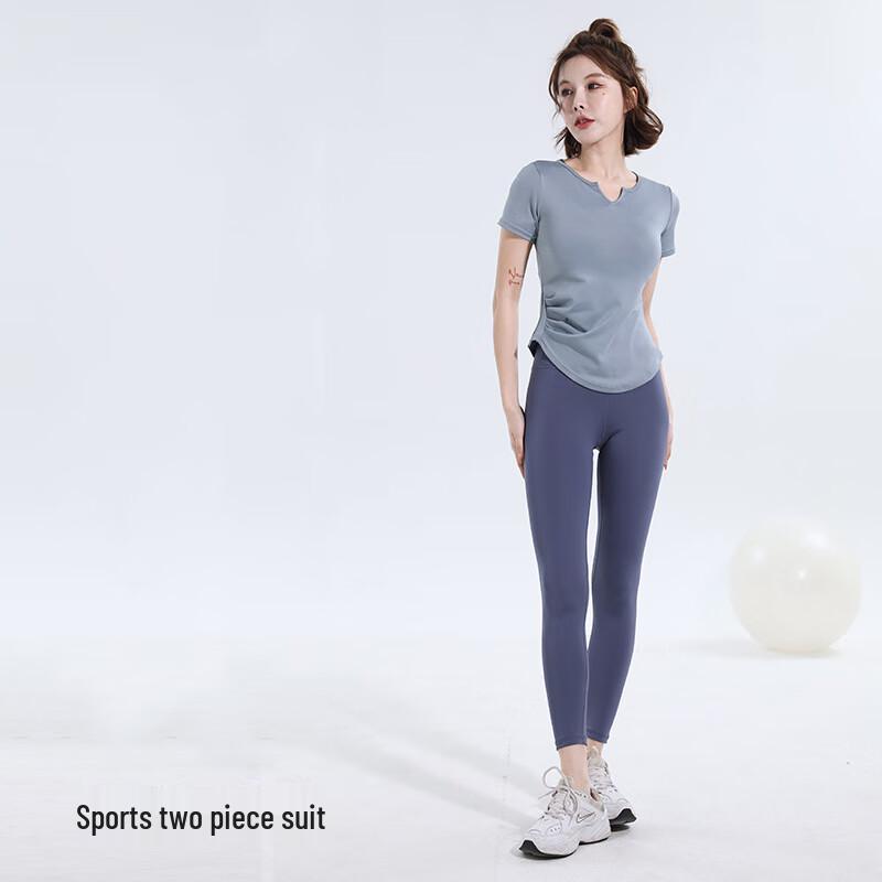 WEZHO Women s Pleated Yoga Sports Set