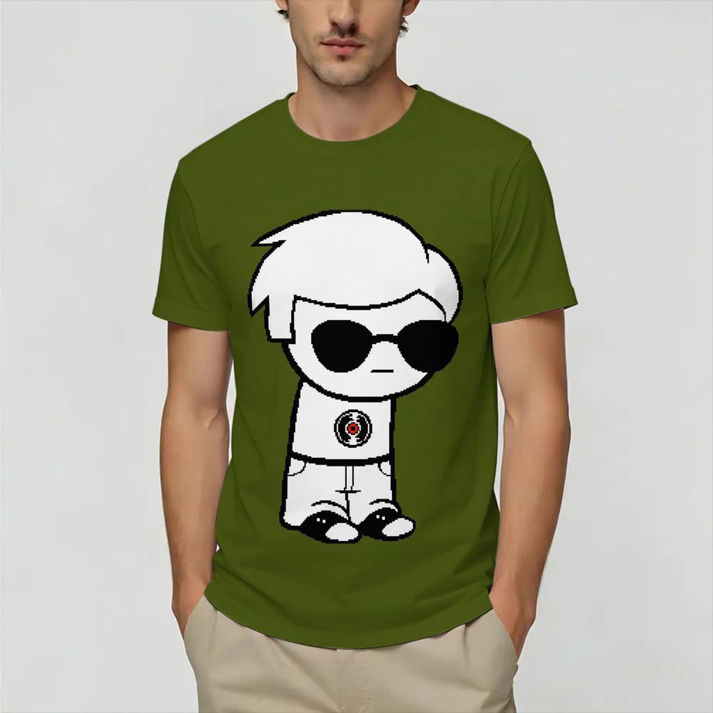 Homestucks Dave Strider T-Shirt Sommer Harajuku T-Shirts Unisex 100% Baumwolle Rundhals Oversized Oberteil T-Shirts Kurzarm Y2K Lustiges T-Shirt