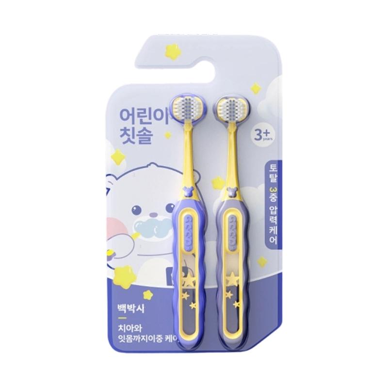 

Three Sided Toothbrush Autism Sensory Toothbrush Soft Bristles Travel Toothbrush Kids Completes Teeth Gums Care Gentle