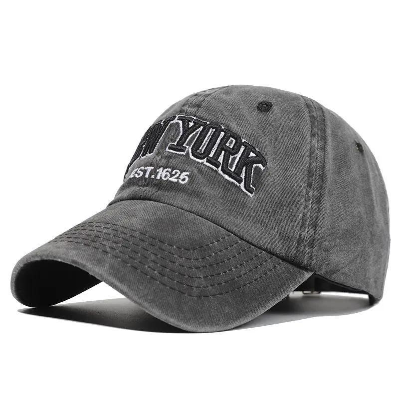 

New York Washed Cotton Baseball Caps For Women Men Retro Letter Embroidery Snapback Hats Sun Visors Hip Hop Dad Hat Casquette
