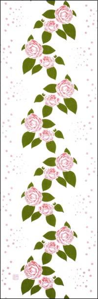 Somenoanbo Tenugui Maiden Hand Authentic Made in 35cm x 100cm "Smiling Camellia" Towel, Dyed, 100% Cotton, Tokuoka, Japan,