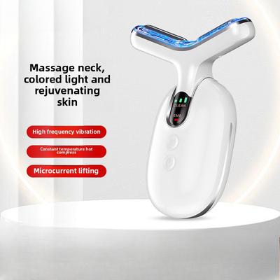Vibration Neck Beauty Instrument Color Light EMS Neck Pattern Massager Warm Beauty Instrument Lifting Firming Introduction