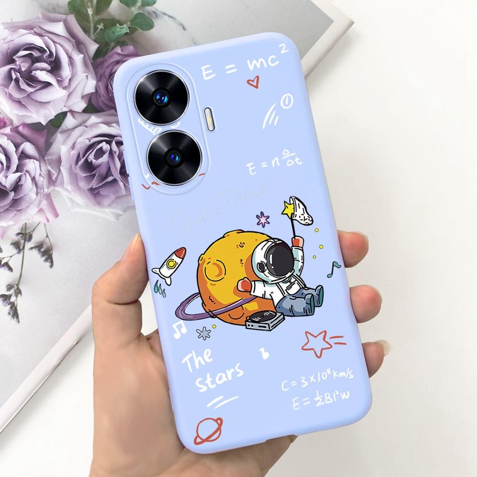 Soft Silicone Phone Case For Realme C55 C53 C51 Oppo Back Cover Funny Dinosaur Cat Printing Fundas Shell RealmeC53 C 55 53 Coque