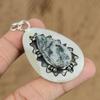 Pear Moss Agate Gemstone Daughter Wedding Anniversary Pendant Jewelry 925 Silver