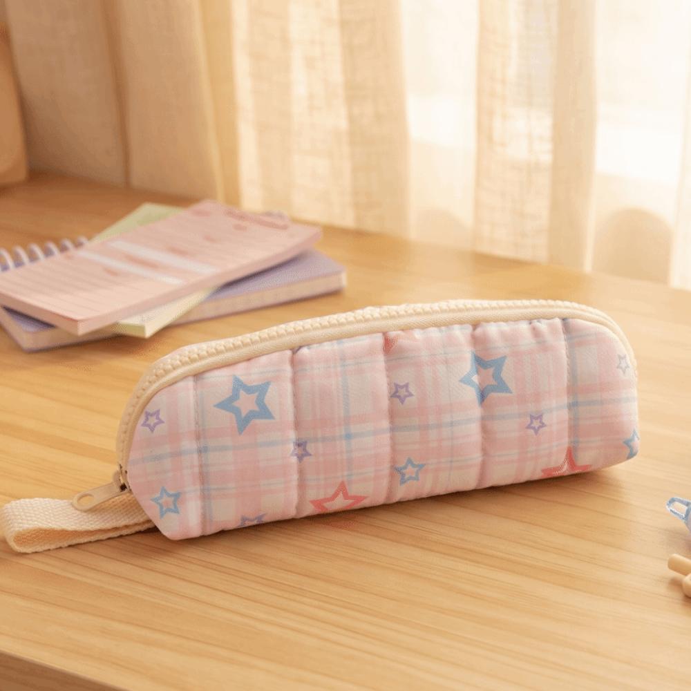 Multifunctional Pencil Case Lattice Stationery Bag Aesthetic Pencil Bag School