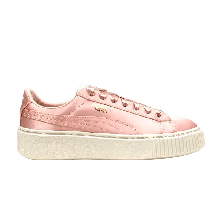Puma Basket Platform Satin Women s Pink White Sneakers 365719-01 EU 38