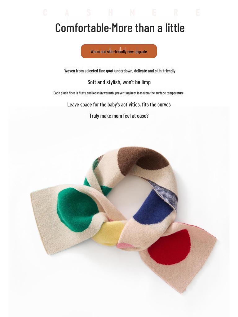 New Korean Style Children's Cashmere Polka Dot Knit Scarf - Autumn/Winter Warm Neck Gaiter