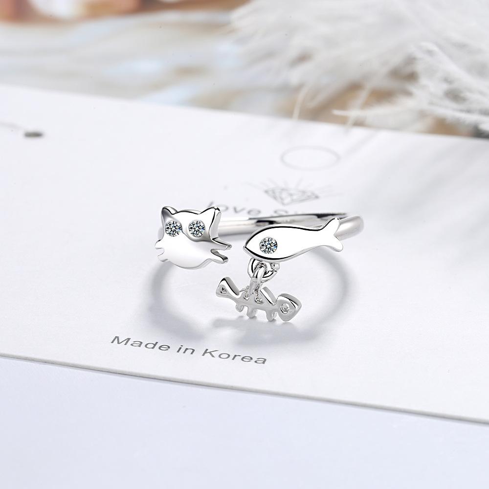 New 925 Sterling Silver Ring AAA Zircon Adjustable Simplicity Fashion Exquisite Women Jewelry Accessories Wedding Party Gift