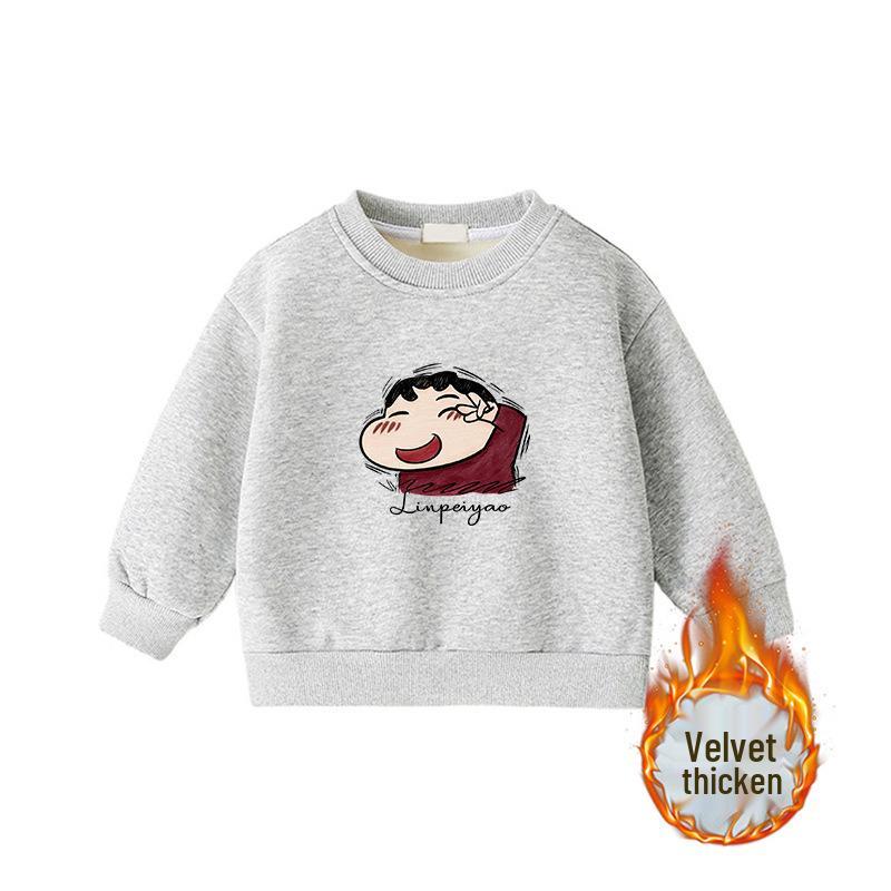 Crayon Shin-chan Long-Sleeve Plus Velvet Sweatshirt for Middle School Students