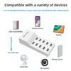 US/EU Smart 10-Port Fast-Charging USB Charger for Mobile Phones Flat Panel Home Office Power Station with Travel Usage Features