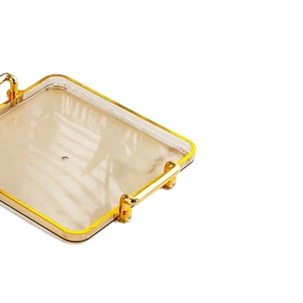 Fruit Snack Plate with Handles Rectangular Coffee Table Tray Table Decor