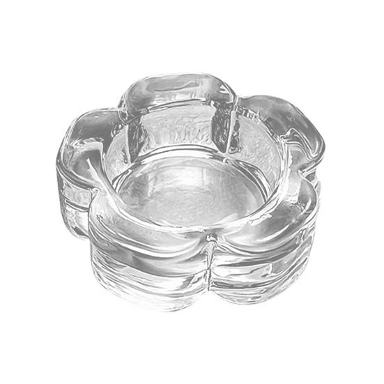Bedroom Candle Holder Glass Flower Tealight Holder, Plum Blossom Heat Resistant for Home Party Decor, Wedding Table Centerpiece Ambient Light