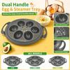 6-Hole Egg Steamer Tray with Handles - Steaming Rack for Hard Boiled Eggs and Baby Food, Kitchen Accessory for Easy Cooking