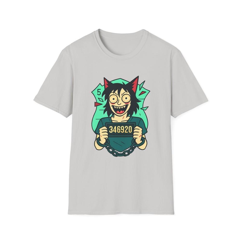 

Unisex Softstyle Chaotic Cat-Eared Mugshot T-Shirt – Streetwear, Chaos 4XL