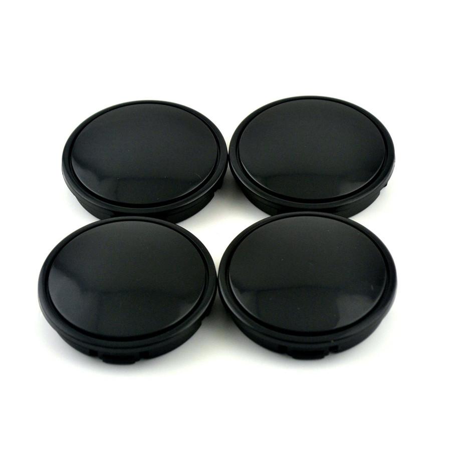58mm/ 53mm Černé ABS středové krytky nábojů kol auta Dekorativní kryt Sada 4 ks