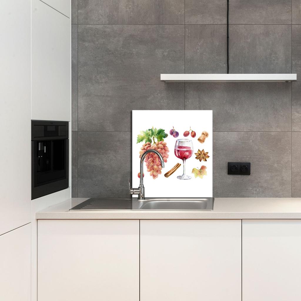 PANEL SZKLANY DO KUCHNI 60x65 Wino