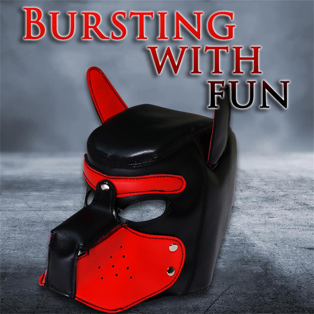 Bondage Hundehaube Maske Erwachsene Cosplay Spiel Abnehmbare Schnauze Sexy Fesseln Halloween Maske Sexspielzeug für Frauen Männer Paare