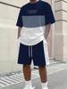 Summer Men's Suit with 3D Printed Pattern Breathable Lightweight Comfortable Simple and Fresh Casual Men's Clothing Set
