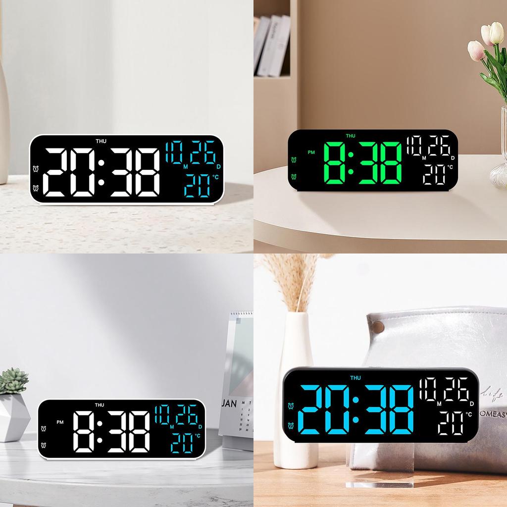 Modern Minimalist Led Digital Alarm Clock With Temperature Calendar For Home Office Decor