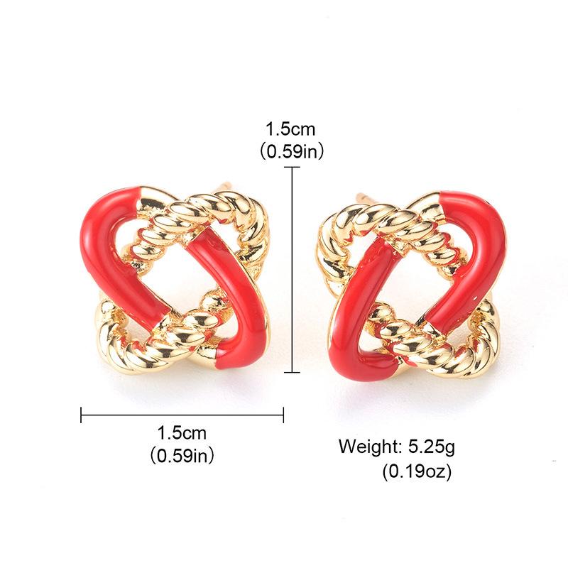 Two-Tone Braided Hollow Earrings: 925 Silver Needle, Light Luxury, Retro Style for Women