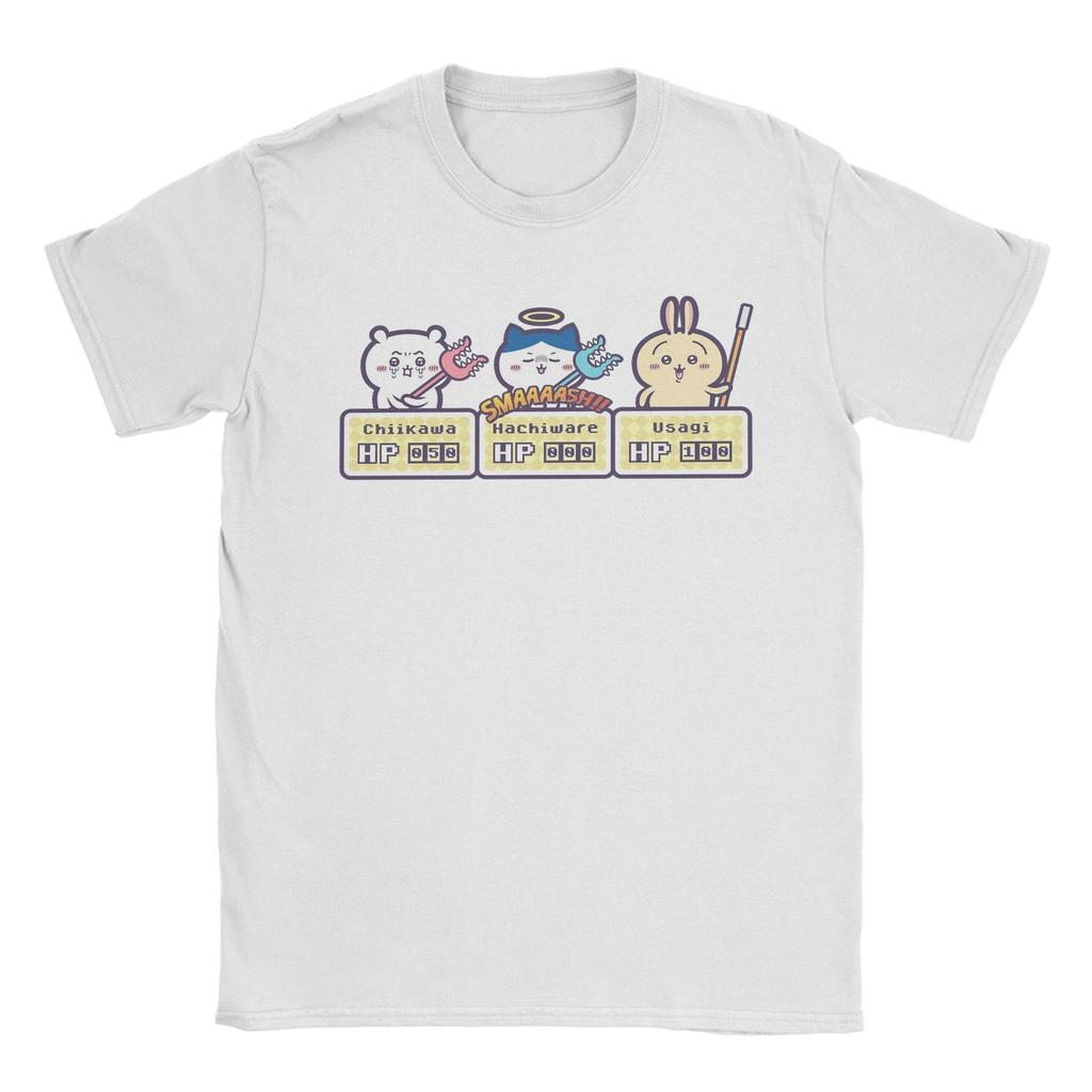 Chiikawa Rpg T Shirts Men's  Pure Cotton Awesome T-Shirt Crewneck  Tees Short Sleeve Clothing Party