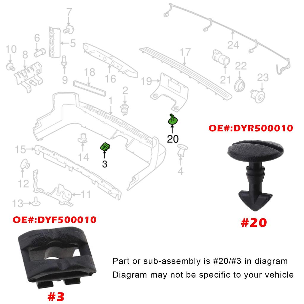 8pc Rear Bumper Turn Lock Twist Clips Tow Eye Cover For Land Range Rover sport Discovery Sport 3 4 LR2 LR3 LR4 Freelander 2