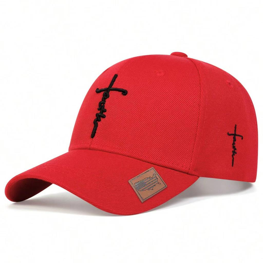 Men Sword Cross Embroidered Baseball Cap Outdoor Adjustable Sunscreen Leisure Hat Spring Autumn Travel Tourism Beach Vacation