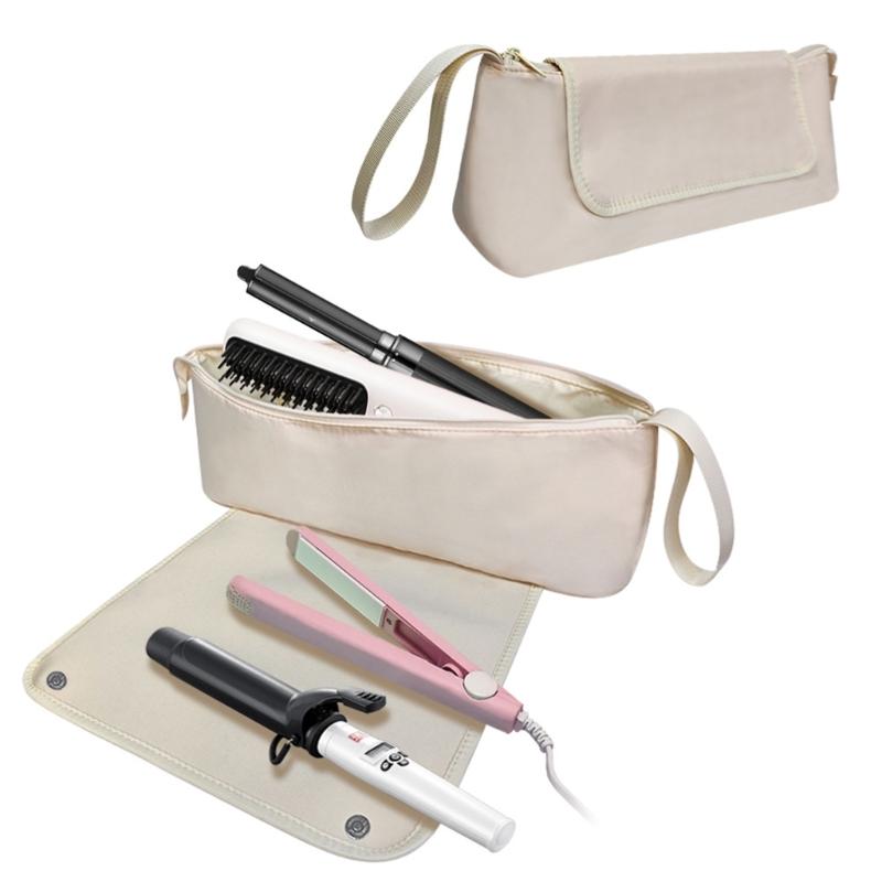 Portable Curling Iron Organizers Multiple Compartment Storage Bag Water Resistant Fabric For Travel Accessories