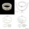 Artificial Pearl Jewelry Set For Women With Heart Water Drop And Bell Designs For Elegant Occasions