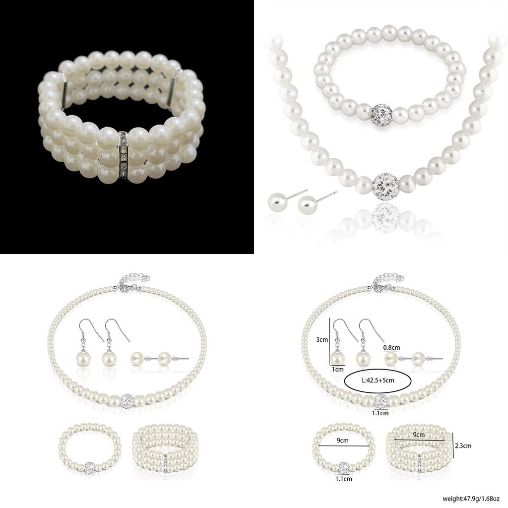 Artificial Pearl Jewelry Set For Women With Heart Water Drop And Bell Designs For Elegant Occasions