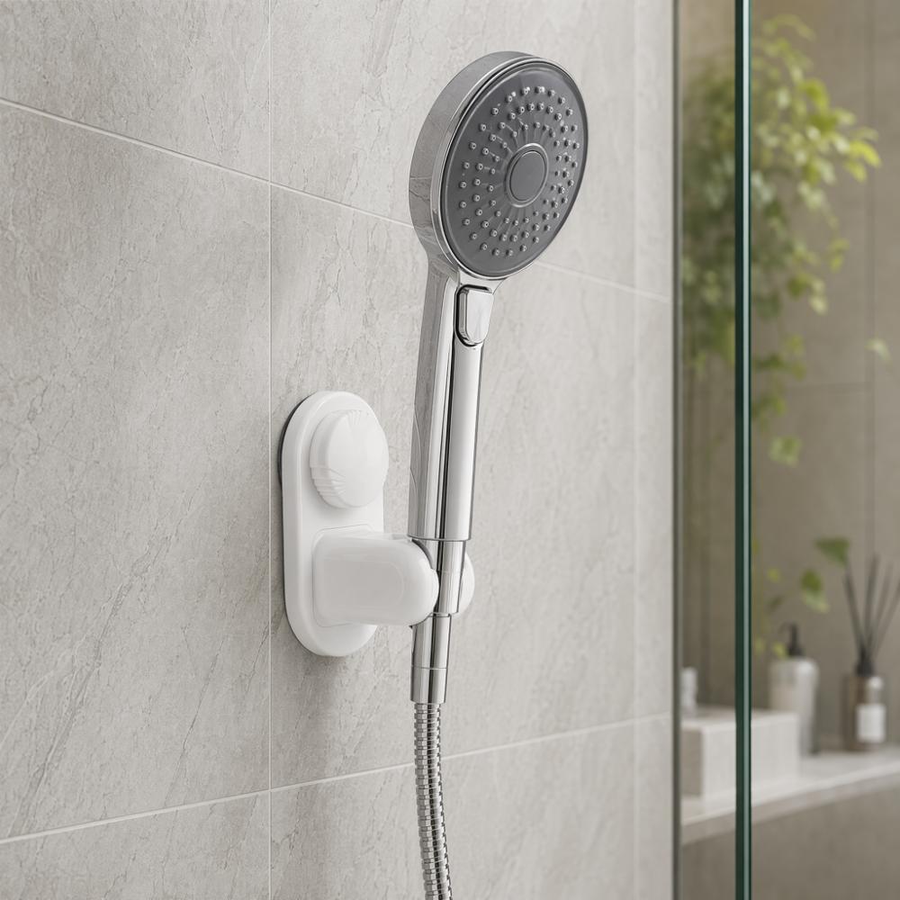 Wall Mounted Shower Head Holder Suction Cup Shower Wand Holder Heavy Shower Heads
