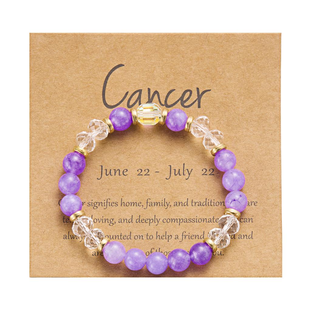 12 Constellation Crystal Beaded Bracelets for Women Men Natural Stone Handmade Cancer Virgo Leo Bangle Energy Friendship Jewelry
