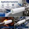 Tubo cavo in PTFE, tubo bianco in politetrafluoroetilene, lungo 250 mm, utilizzato per trasmissione, isolamento, macchinari fai-da-te